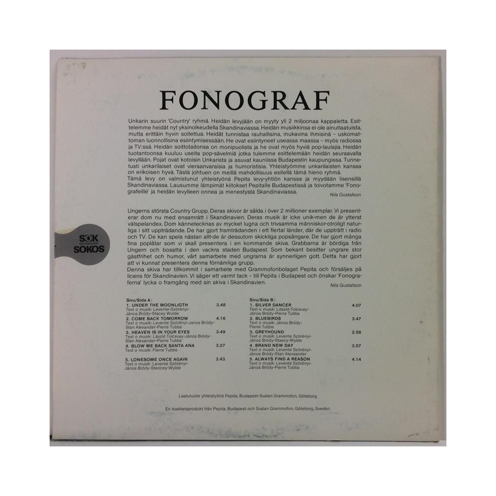 Fonograf : Fonograf - Second hand LP