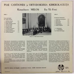 Kamarikuoro Melos : Piae Cantiones ja Ortodoksisia Lauluja - Begagnat LP