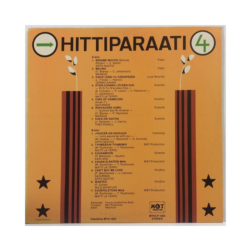 Eri Esittäjiä 1977 MTHLP 1003 Hittiparaati 4 Begagnat LP