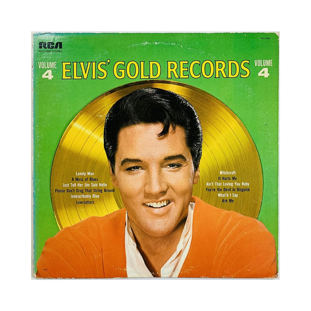Elvis LP Elvis' Gold Records - Volume 4  kansi VG levy EX LP