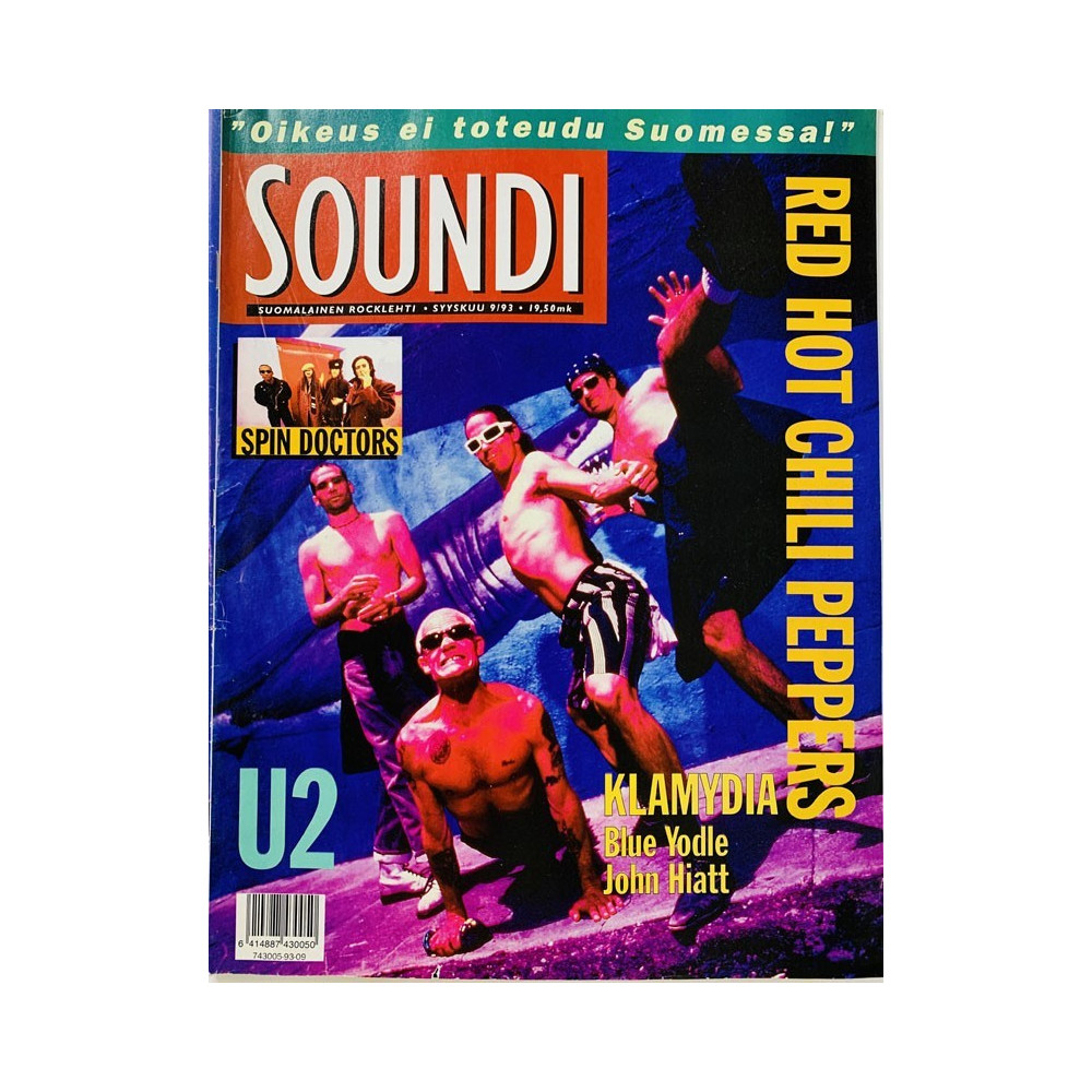 Soundi 1993 9 Klamydia, U2, Red Hot Chili Peppers begagnade magazine