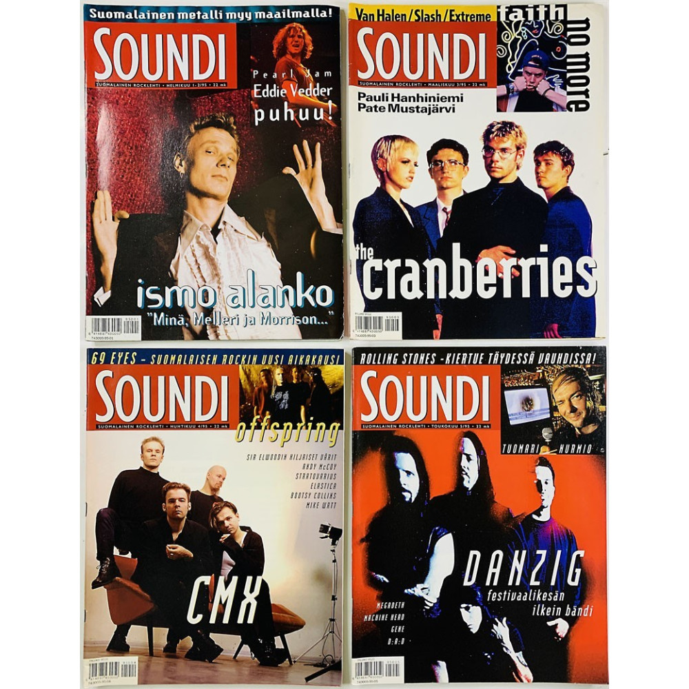 Soundi vuosikerta 1995 1 - 12 1995 numerot 1-12 begagnade magazine