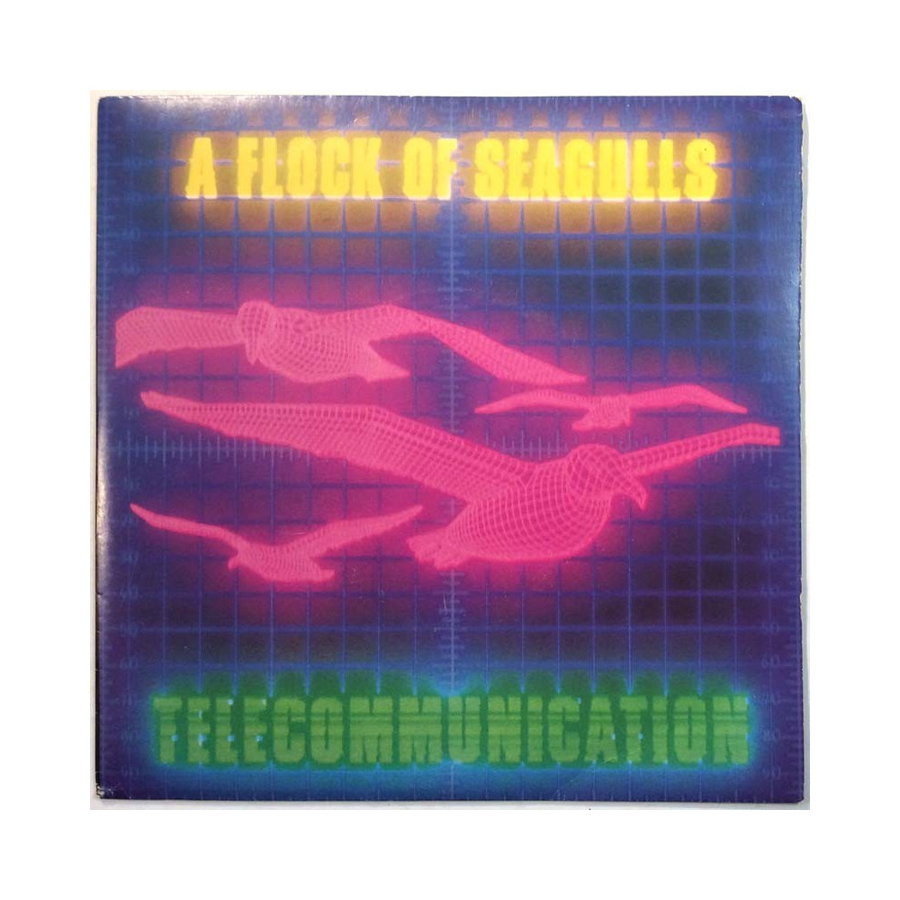 A Flock Of Seagulls käytetty 7” kuvakannella Telecommunication  kansi EX- levy VG+ käytetty vinyylisingle