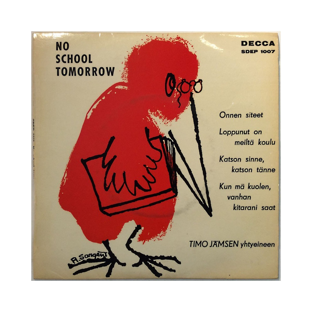 Jämsen Timo yhtyeineen 1960 SDEP 1007 No School Tomorrow EP begagnad singelskiva