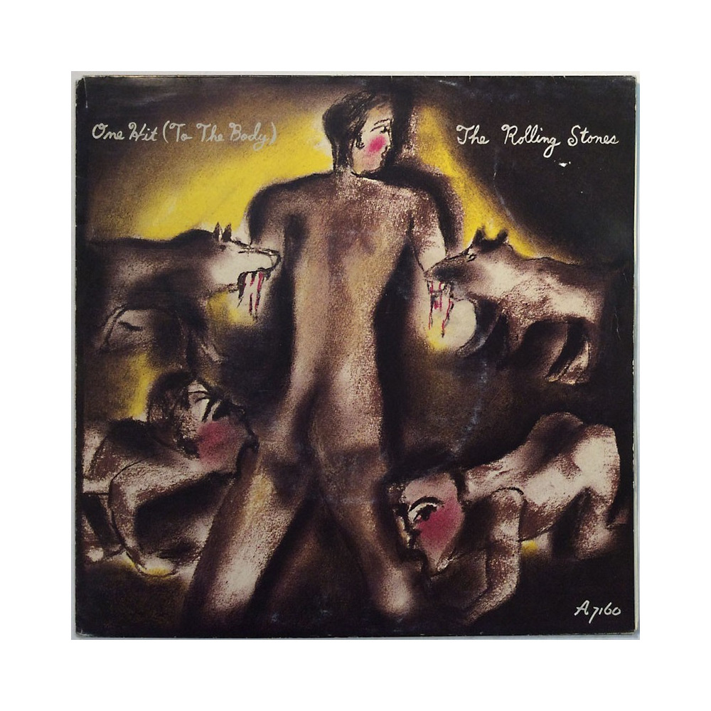 Rolling Stones käytetty 7” kuvakannella One Hit (To The Body) / Fight  kansi VG levy EX- käytetty vinyylisingle