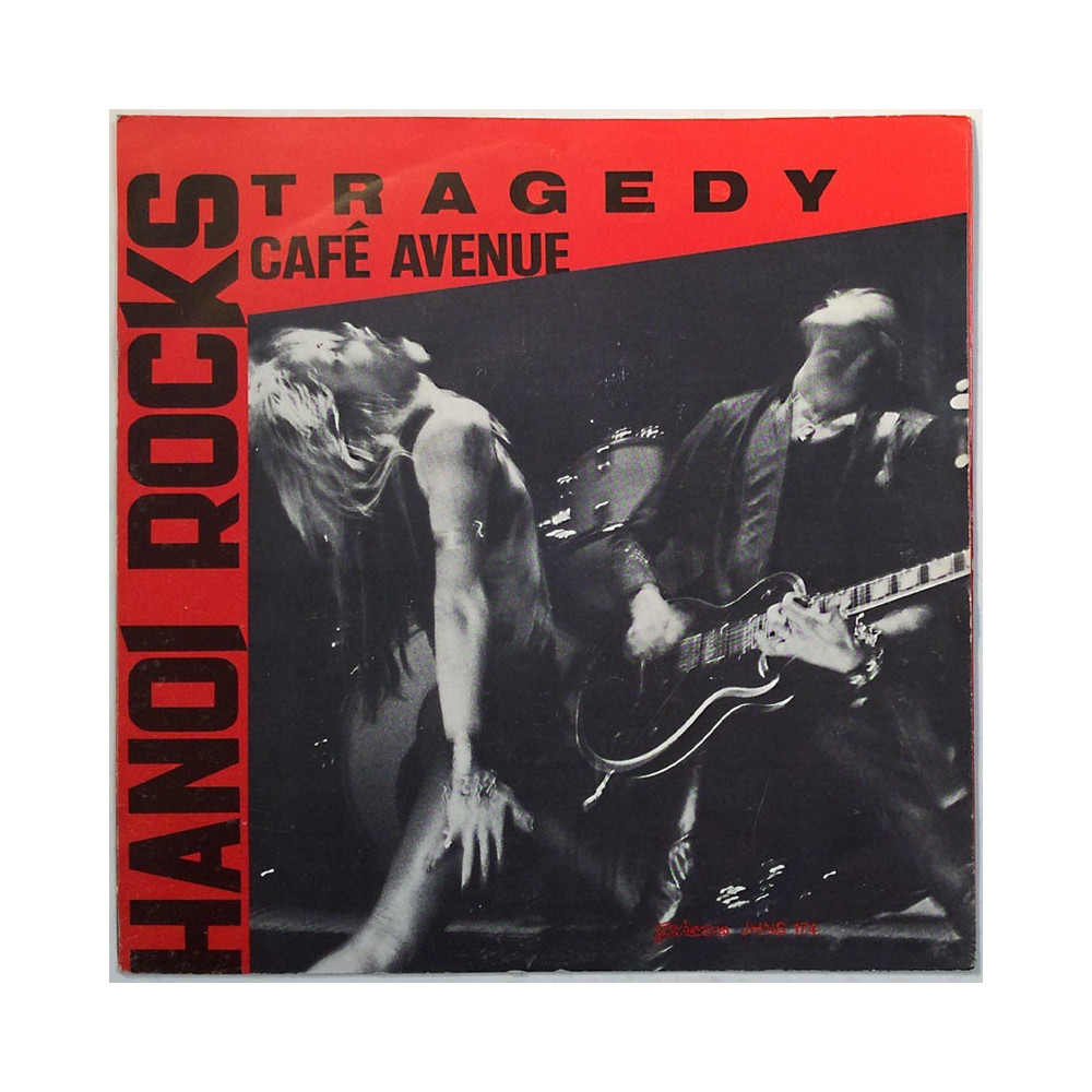 Hanoi Rocks käytetty 7” kuvakannella Tragedy / Cafe avenue  kansi EX levy EX käytetty vinyylisingle