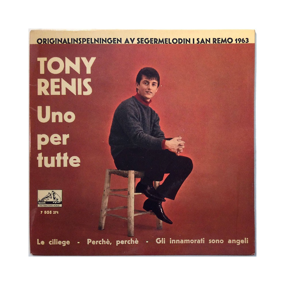 Renis Tony käytetty 7” kuvakannella Uno Per Tutte EP  kansi VG levy G käytetty vinyylisingle