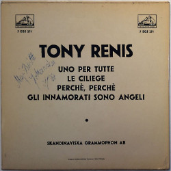 Renis Tony käytetty 7” kuvakannella Uno Per Tutte EP  kansi VG levy G käytetty vinyylisingle