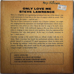 Lawrence Steve käytetty 7” kuvakannella Only love me EP  kansi VG- levy VG+ käytetty vinyylisingle