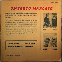 Marcato Umberto käytetty 7” kuvakannella Il Nostro Concerto EP  kansi EX- levy VG+ käytetty vinyylisingle
