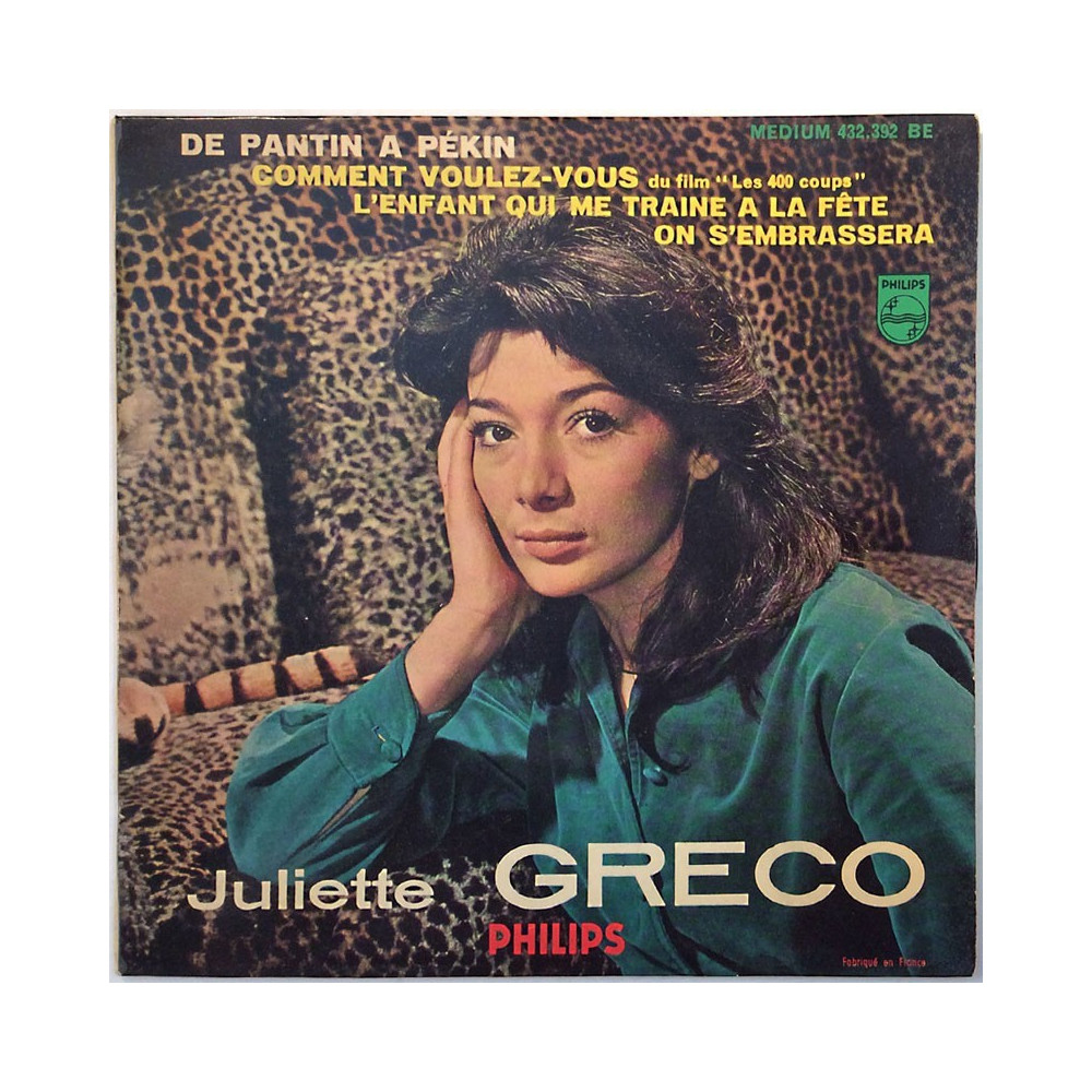 Greco Juliette 1959 432.392 BE De Pantin A Pékin EP begagnad singelskiva