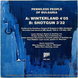 Penniless People Of Bulgaria käytetty 7” kuvakannella Winterland / Shotgun  kansi EX levy EX käytetty vinyylisingle PS