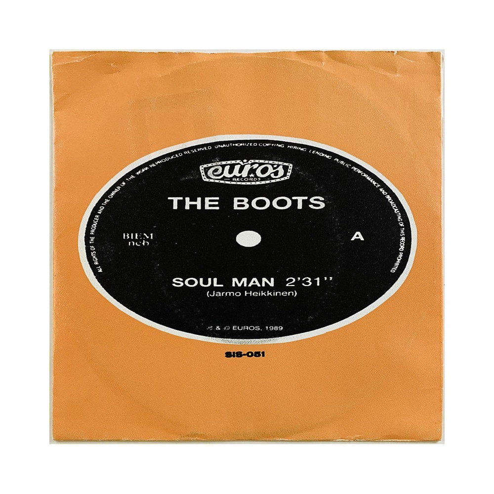 Boots käytetty 7” kuvakannella Soul man / Dinosaur walk  kansi EX levy EX käytetty vinyylisingle PS