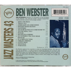 Webster Ben 1995 525 431-2 Verve Jazz Masters 43 CD