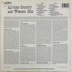 Cowboy Copas, Moon Mulligan ym. LP All-time Country and Western Hits  kansi EX levy EX LP