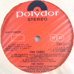 Pink Fairies LP Pink Fairies  kansi EX- levy EX LP