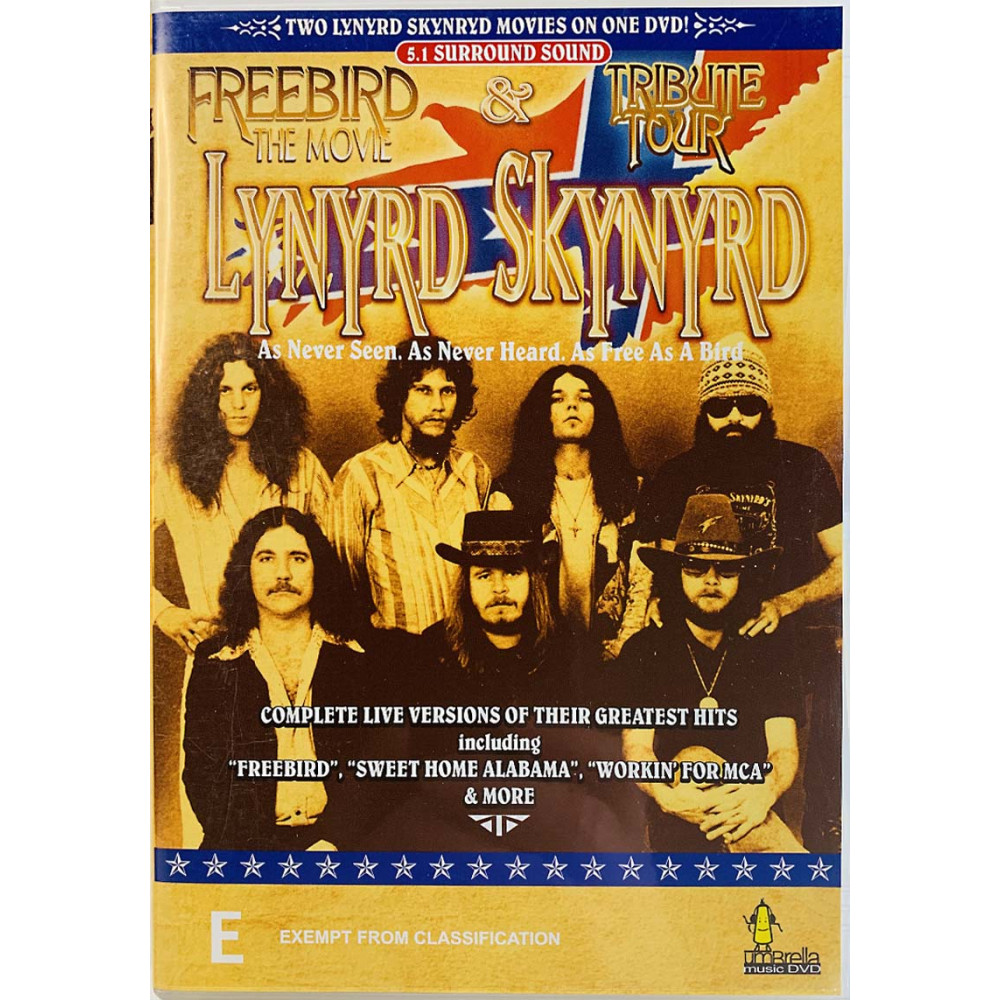 DVD - Lynyrd Skynyrd DVD Freebird movie & Tribute tour  kansi EX levy EX Käytetty DVD