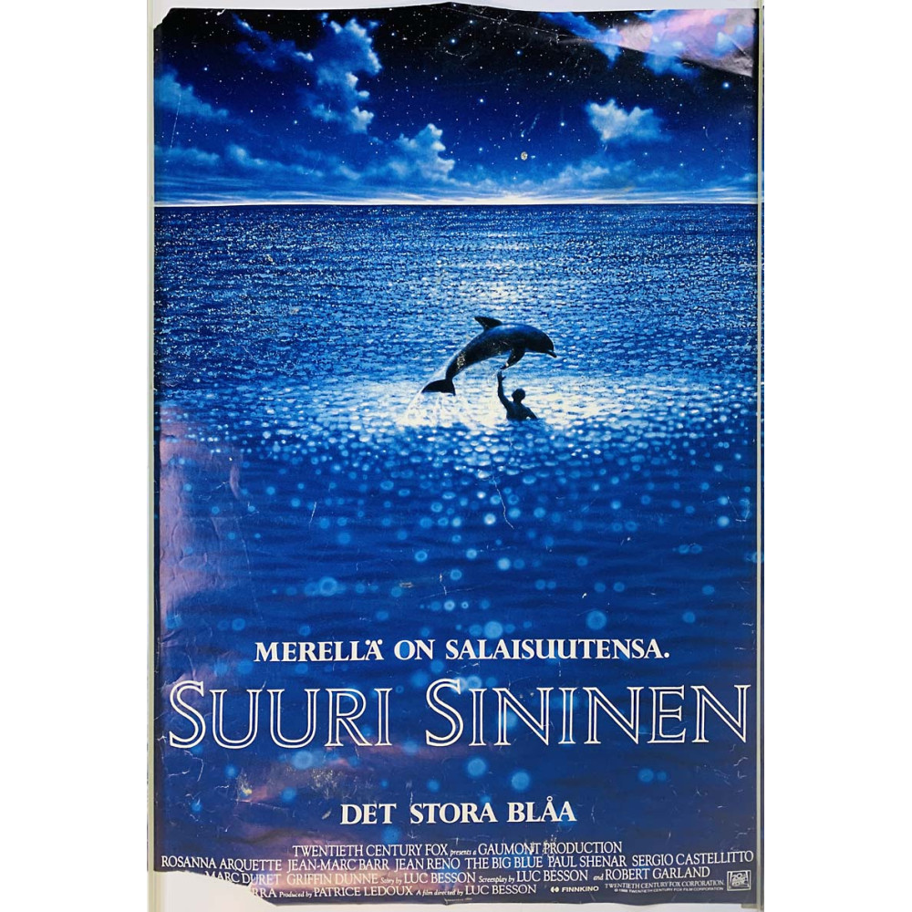 Suuri Sininen, The Big Blue Poster/juliste Elokuvajuliste 40cm x 60cm kunto G JULISTE
