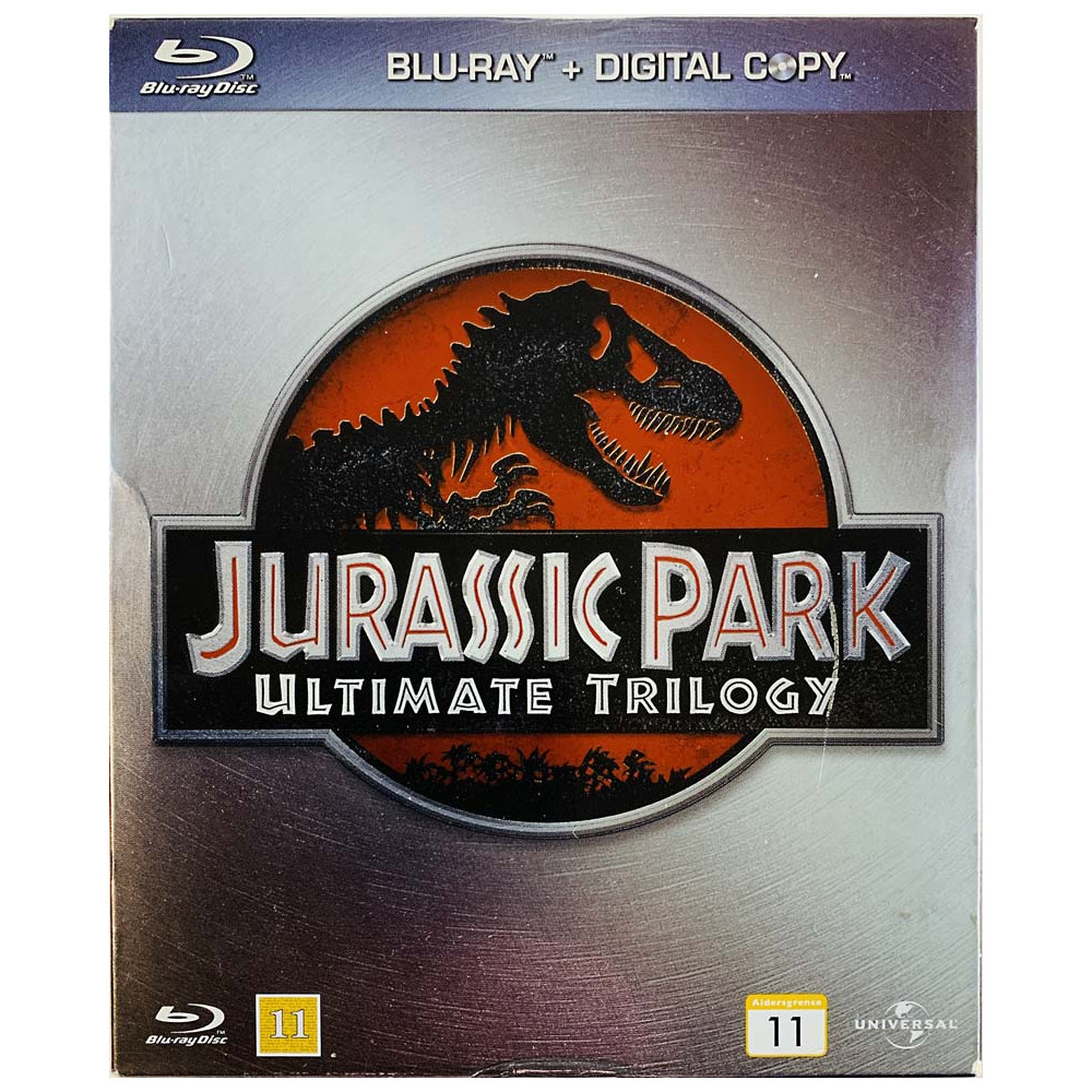 Blu-ray - Elokuva  Jurassic Park Ultimate Trilogy 3 Blu-ray  kansi EX- levy EX BLU-RAY DISC