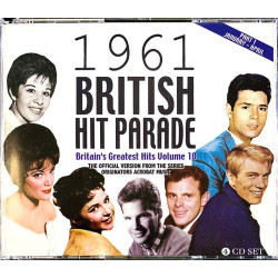 Britain’s Greatest Hits volume 10 part 1 CD British Hit Parade 1961 jan-april 4CD  kansi EX levy EX Käytetty CD