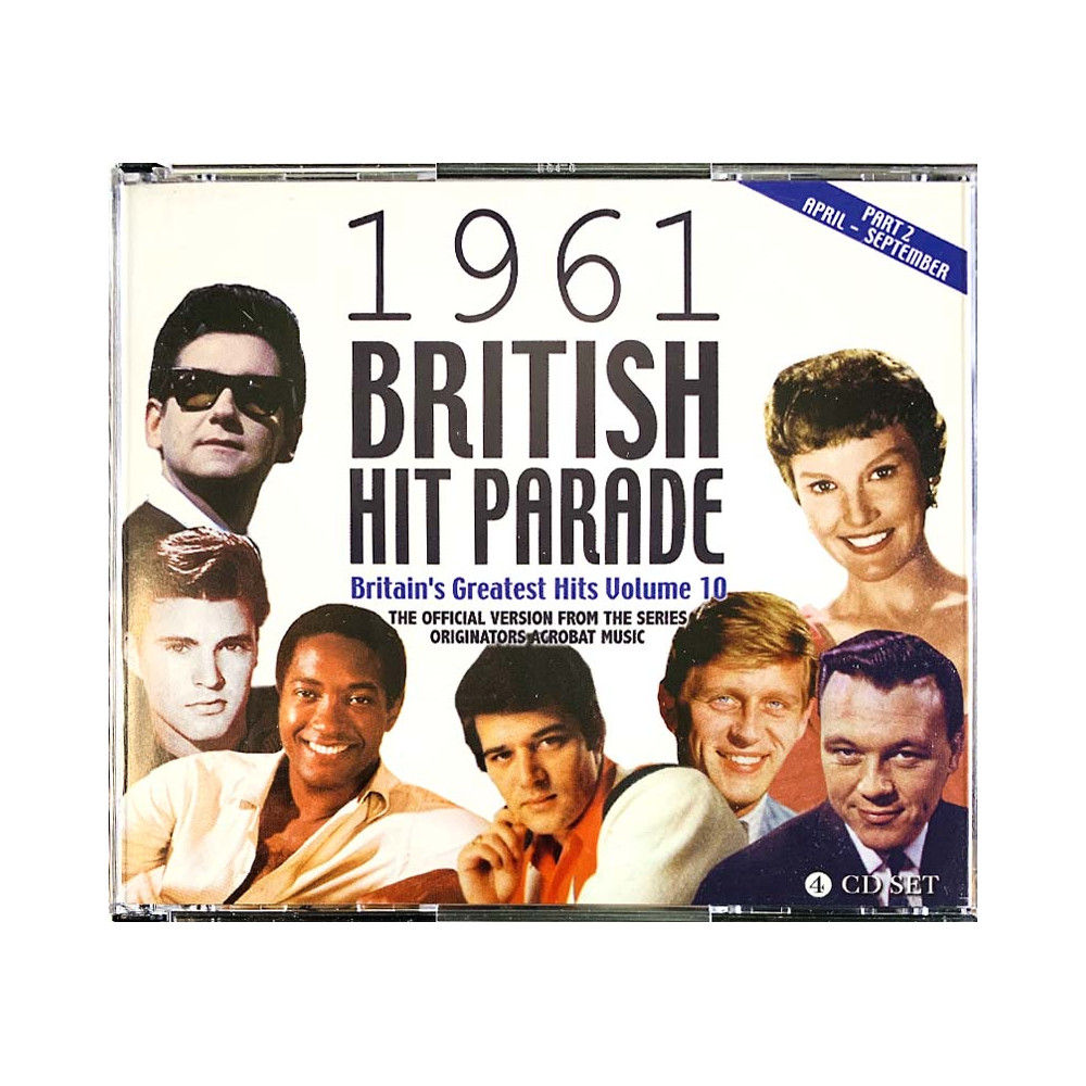 Britain’s Greatest Hits volume 10 part 2 CD British Hit Parade 1961 april-sep. 4CD  kansi EX levy EX Käytetty CD