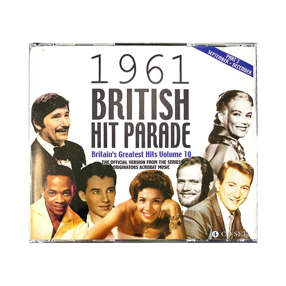 Britain’s Greatest Hits volume 10 part 3 CD British Hit Parade 1961 sep-dec. 4CD  kansi EX levy EX Käytetty CD