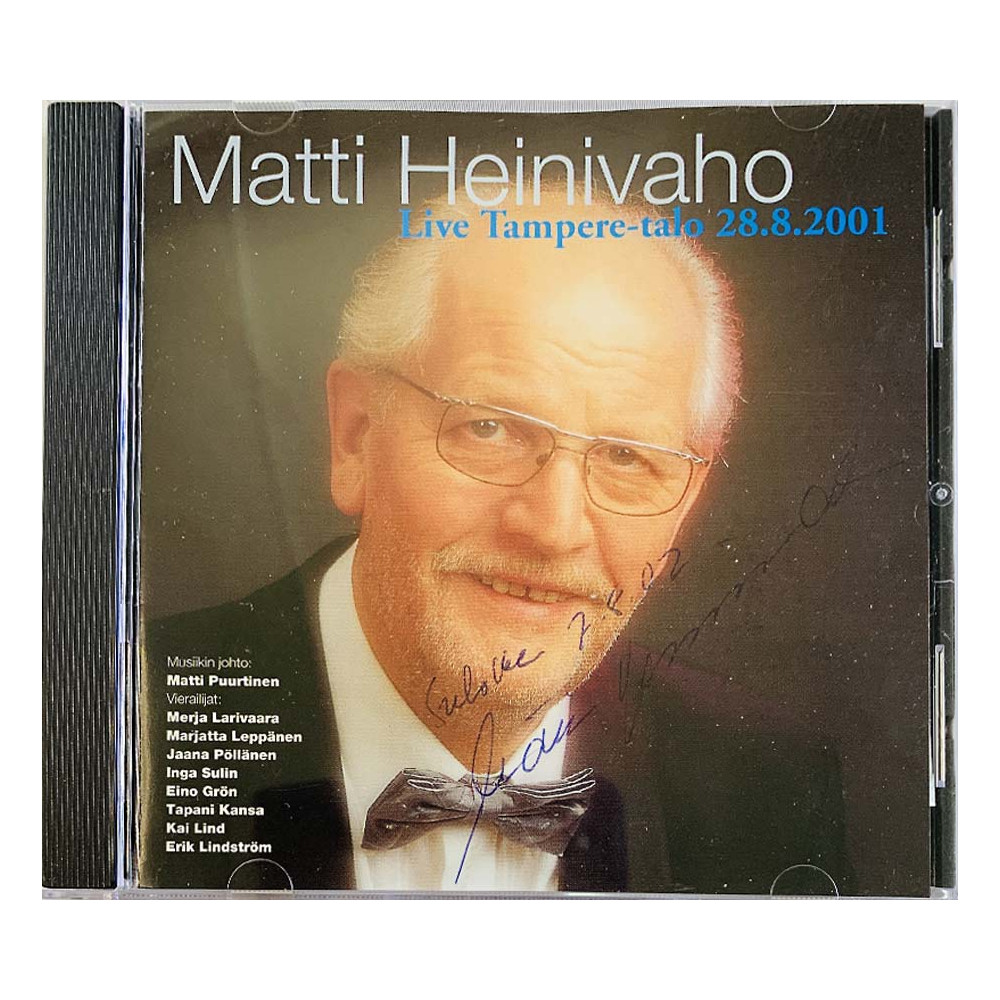 Heinivaho Matti CD Live Tampere-talo 28.8.2001  kansi EX levy EX Käytetty CD