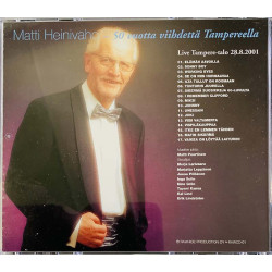Heinivaho Matti CD Live Tampere-talo 28.8.2001  kansi EX levy EX Käytetty CD
