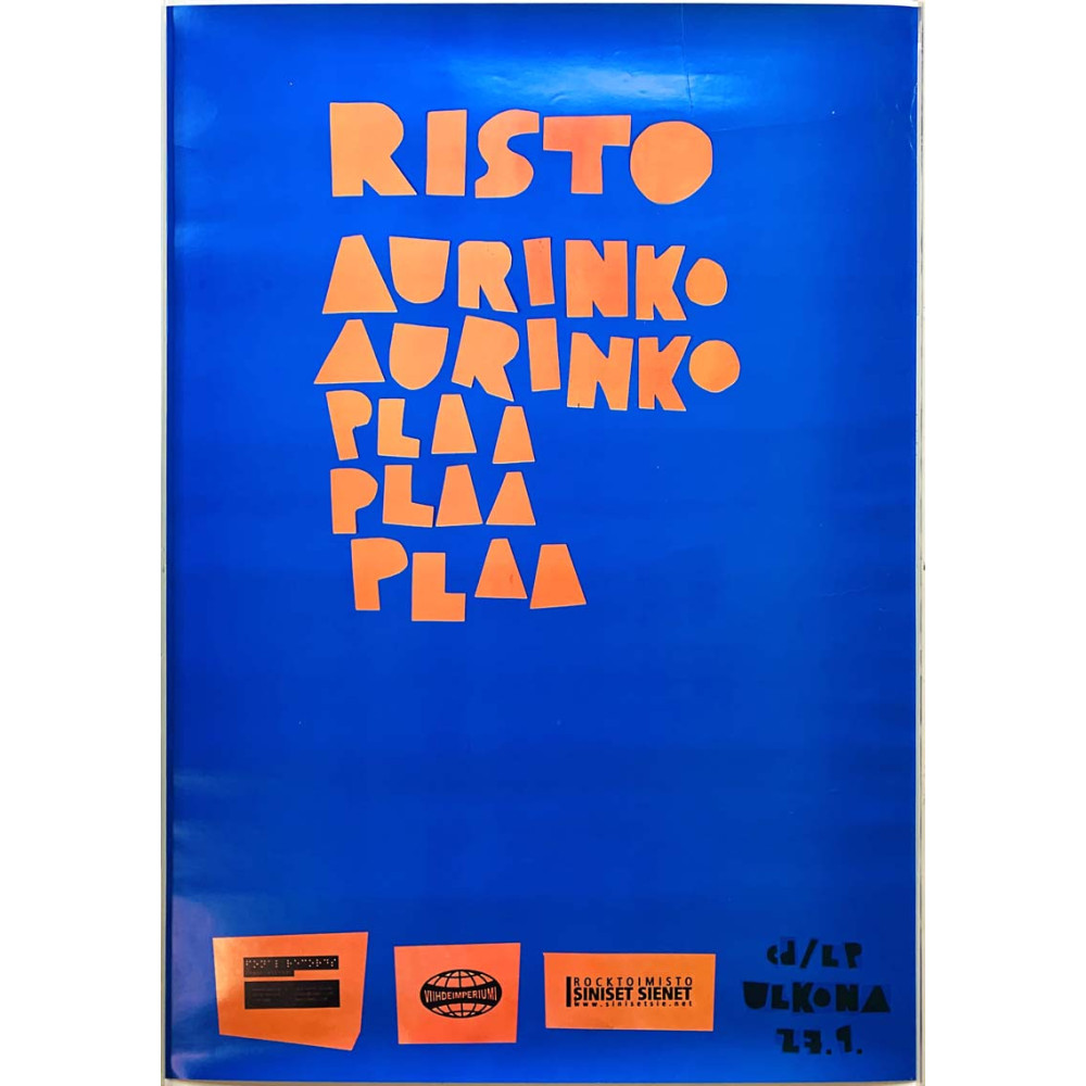 Risto, Aurinko aurinko plaa plaa plaa, Begagnat Poster, år 2006 bredd 42cm  höjd 60 cm Promojuliste 42cm x 60cm skick EX