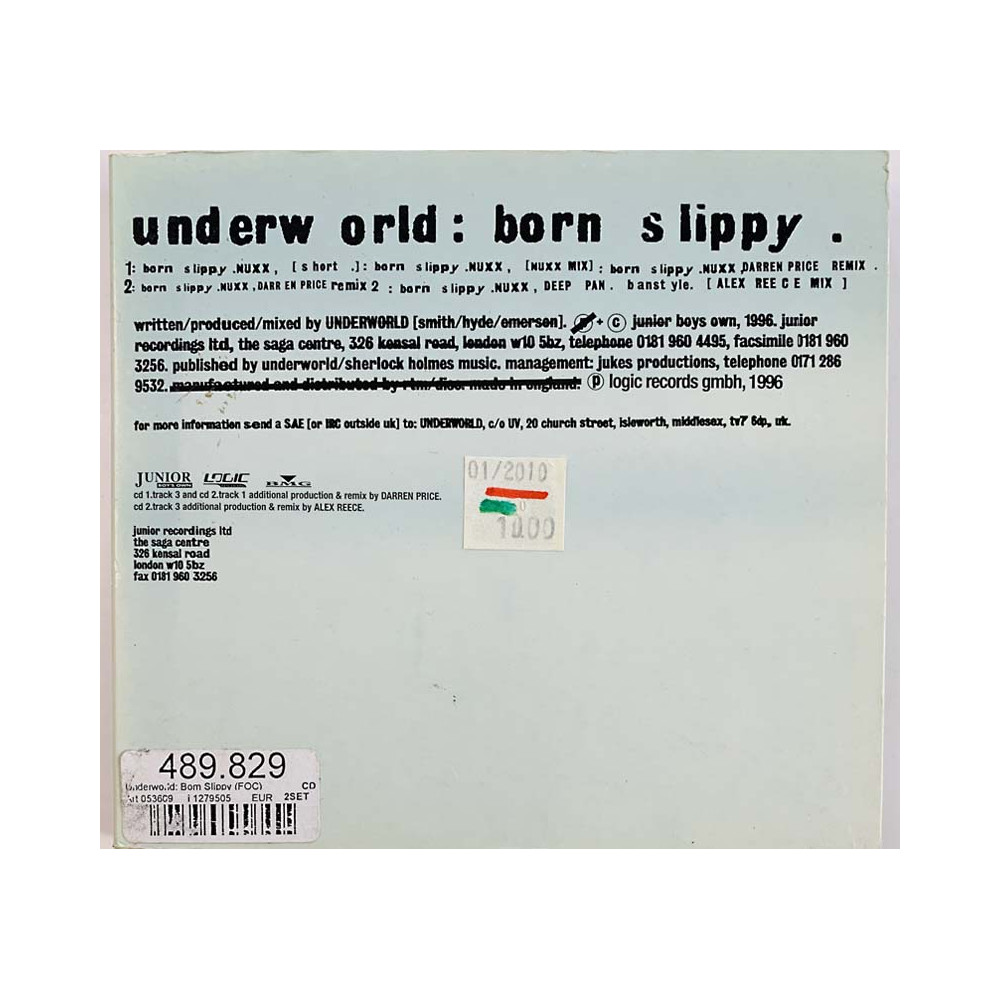 Underworld CD Born Slippy -Ep 2 X CD-Single  kansi EX levy EX Käytetty CD