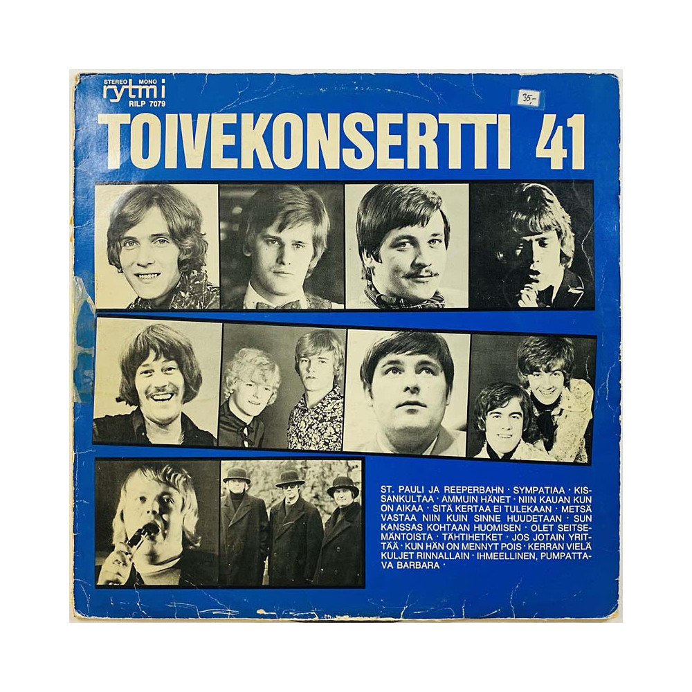 Finntrio, Markus, Markku aro ym. LP Toivekonsertti 41  kansi VG- levy VG Käytetty LP