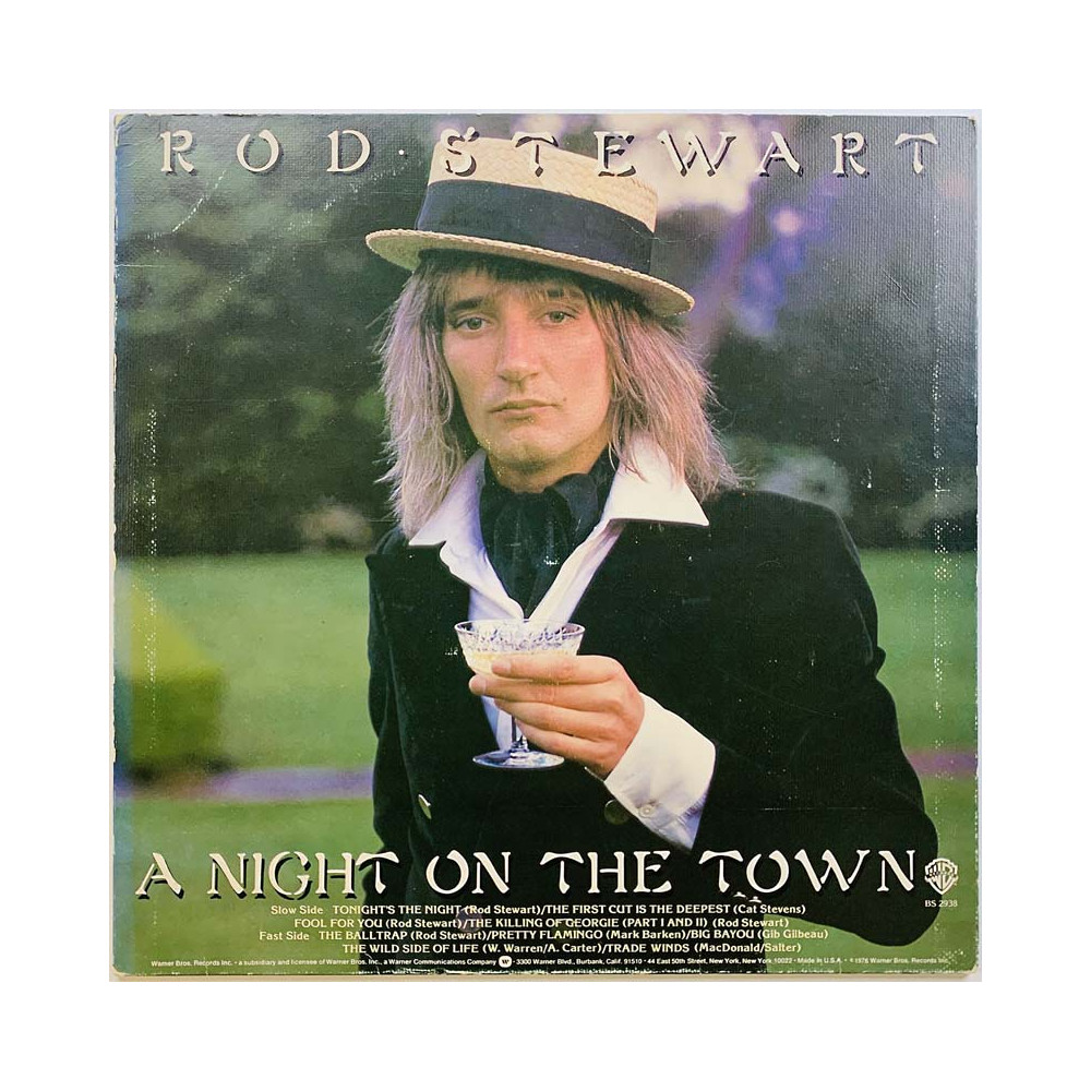 Stewart Rod LP a night on the town  kansi VG+ levy EX Käytetty LP