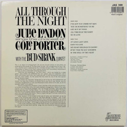 London Julie sings Cole Porter LP All through the night  kansi VG levy EX- Käytetty LP