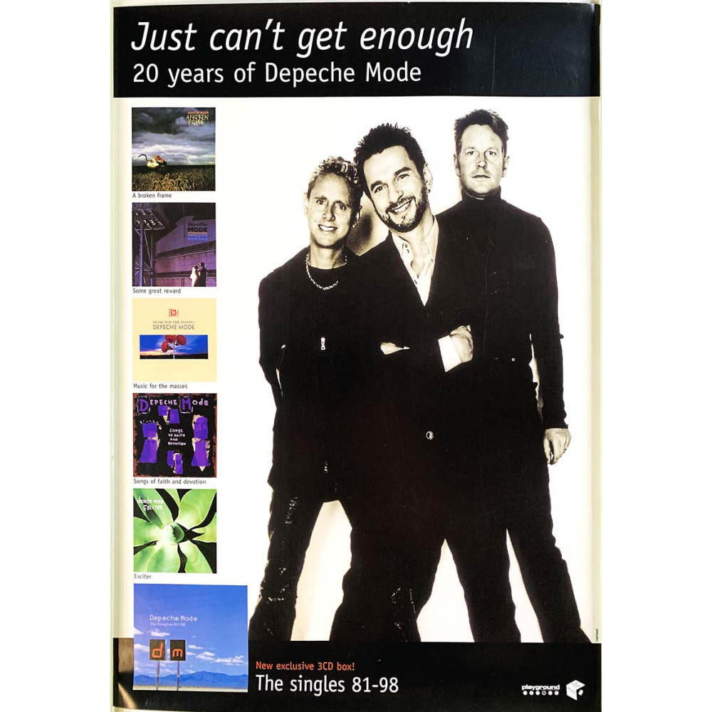 Depeche Mode - 20 years of Depeche Mode, Begagnat Poster, år 1998 bredd 35cm  höjd 50 cm Promo poster 35cm x 50cm skick EX