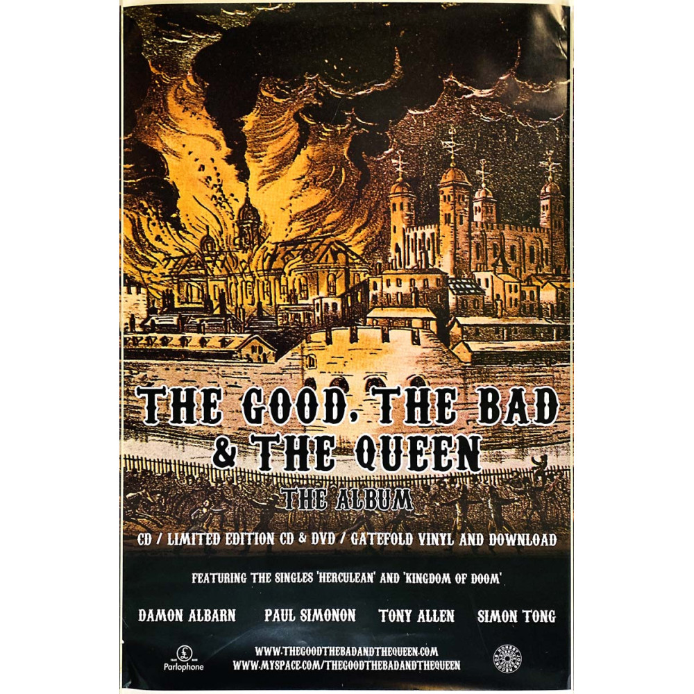 The Good, The Bad & The Queen, Begagnat Poster, år 2007 bredd 51cm  höjd 75 cm Promo poster 51cm x 75cm skick EX