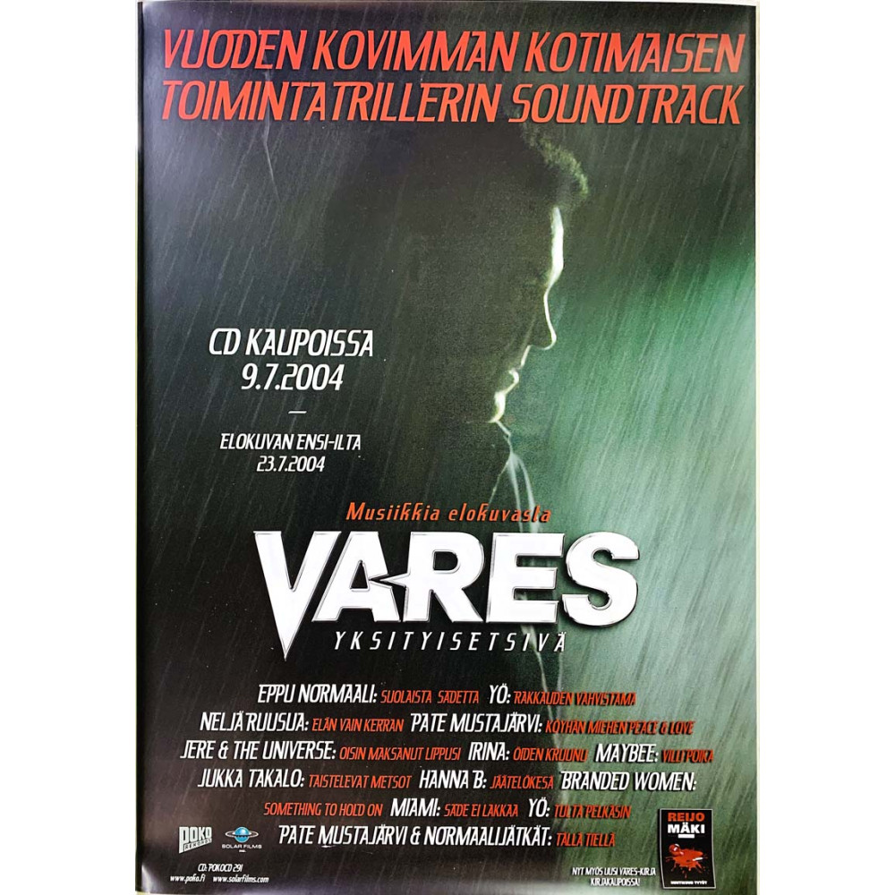 Vares CD kaupoissa 9.7.2004, Begagnat Poster, år 2004 bredd 42cm  höjd 59 cm Promojuliste 42cm x 59cm skick EX