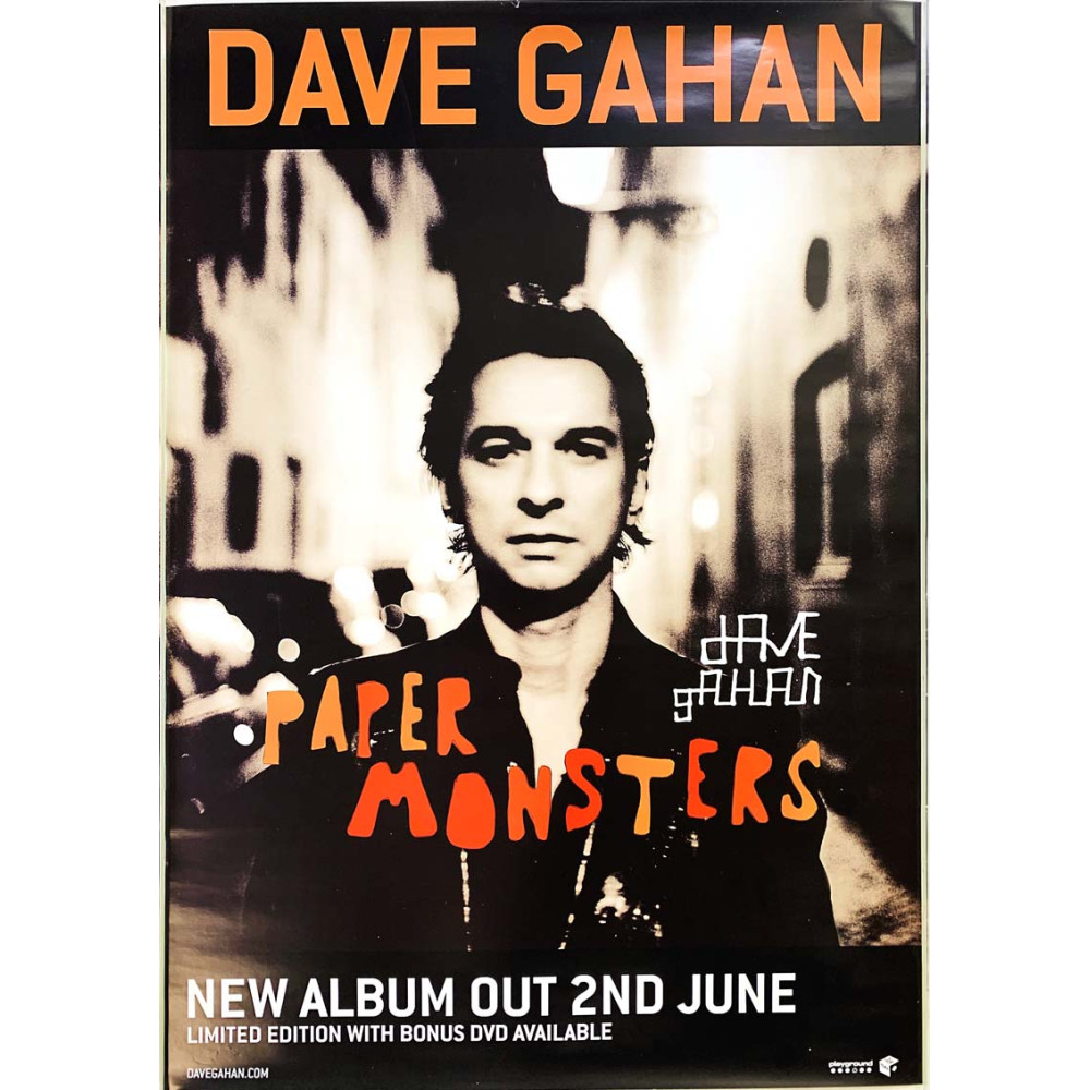 Gahan Dave - Paper monsters juliste Promo poster 50cm x 70cm kunto EX JULISTE