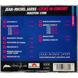 Jarre Jean Michel CD Houston Lyon Cities In Concert  kansi EX levy EX Käytetty CD