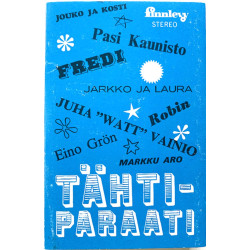 Robin, Jouko ja Kosti, Pasi Kaunisto ym.: Tähtiparaati kansipaperi EX , musiikkikasetin kunto EX kasetti