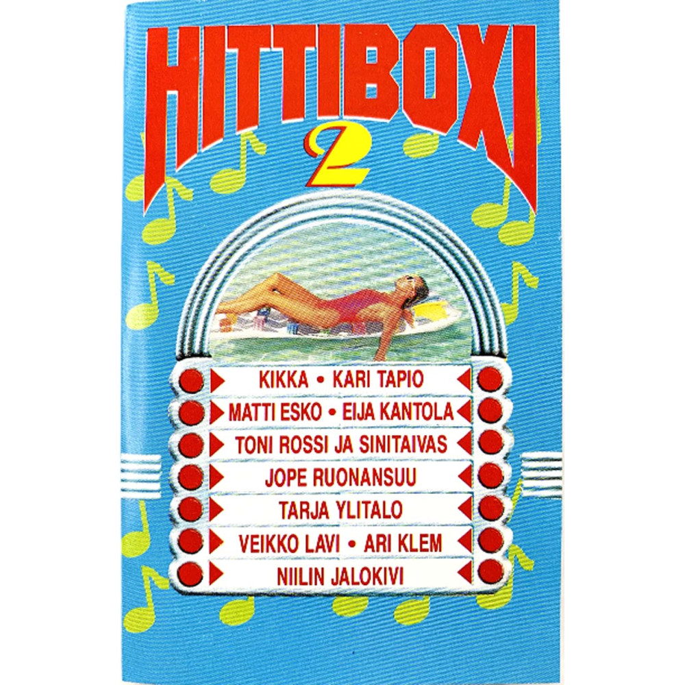 Eero ja Jussi, Kikka, Jope Ruonansuu ym.: Hittiboxi 2 kansipaperi EX , musiikkikasetin kunto EX kasetti