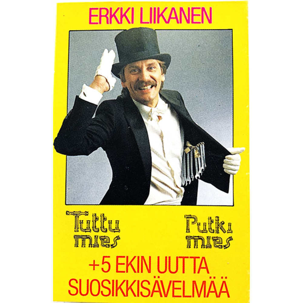 Liikanen Erkki: Tuttu mies Putkimies kansipaperi EX , musiikkikasetin kunto EX kasetti
