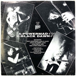Dethrone single 7” kuvakannella Powermad / Black dawn  kansi VG+ levy EX vinyylisingle