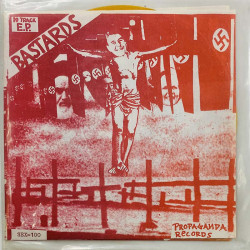 Bastards single 7” kuvakannella Maailma palaa ja kuolee - yellow vinyl  kansi EX- levy EX- vinyylisingle