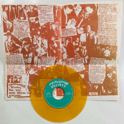 Bastards single 7” kuvakannella Maailma palaa ja kuolee - yellow vinyl  kansi EX- levy EX- vinyylisingle