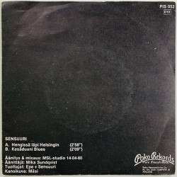 Sensuuri! single 7” kuvakannella Hengissä läpi Helsingin! / Kesäduuniblues  kansi VG+ levy EX vinyylisingle