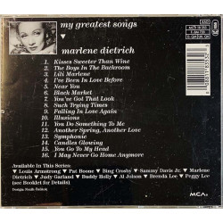 Dietrich Marlene CD My Greatest Songs  kansi EX levy EX Käytetty CD