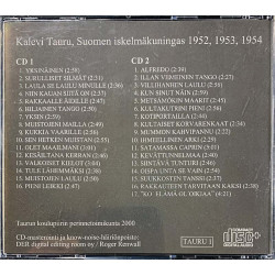 Tauru Kalevi 2000 TAURU 1 Suomen iskelmäkuningas 1952, 1953, 1954 2CD CD Begagnat