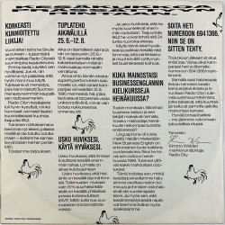 Radio City mainoslevy 96.2 LP Kesäkukkoa prässättyyn hintaan  kansi VG+ levy EX Käytetty LP
