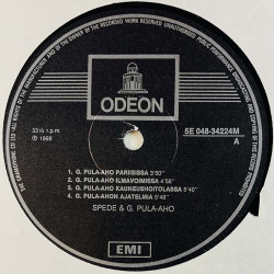Spede & G. Pula-Aho 1969 5E 048-34224M G. Pula-Aho Pariisissa Begagnat LP