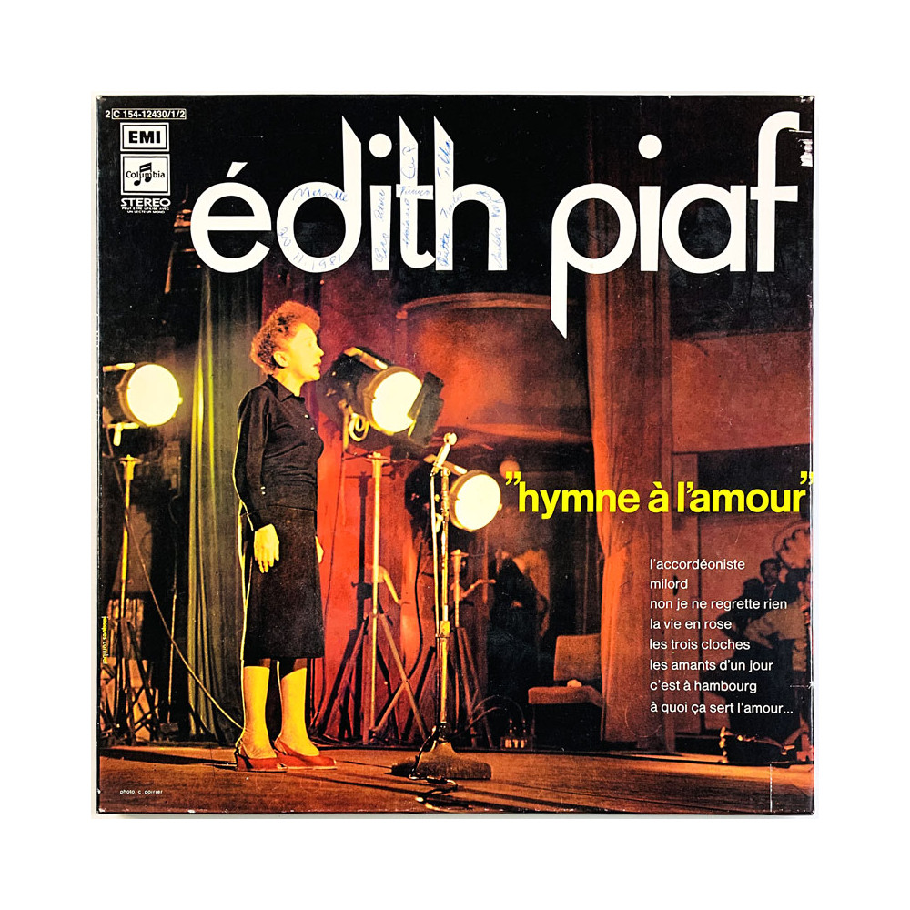 Piaf Edith LP Hymne a l’amour  kansi VG+ levy EX Käytetty LP